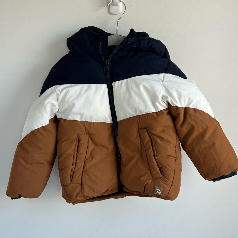 Zara Navy Jacket with Tan Trim